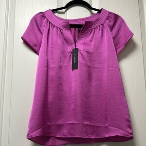 NWT TALBOTS Purple Silky Top Sz 6P